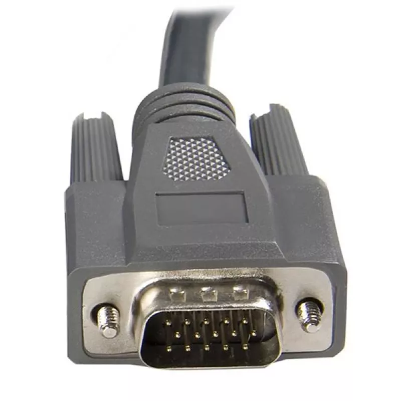 StarTech.com cable KVM 2 en 1 USB VGA ultrafino de 1,8 m, negro, VGA, USB A + VGA, macho/macho, 189 g