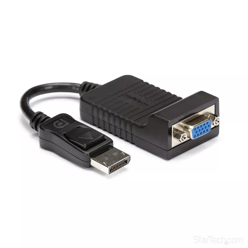 StarTech.com adaptador DisplayPort a VGA – convertidor activo DP a VGA – vídeo 1080p – duradero – adaptador de cable DP/DP++ a monitor VGA – DP 1.2 a VGA – conector DP con enclavamiento