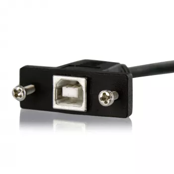 StarTech.com cable USB de montaje en panel de 1 ft B a B – H/M, 0,3 m, USB B, USB B, USB 2.0, 0,48 Gbit/s, negro