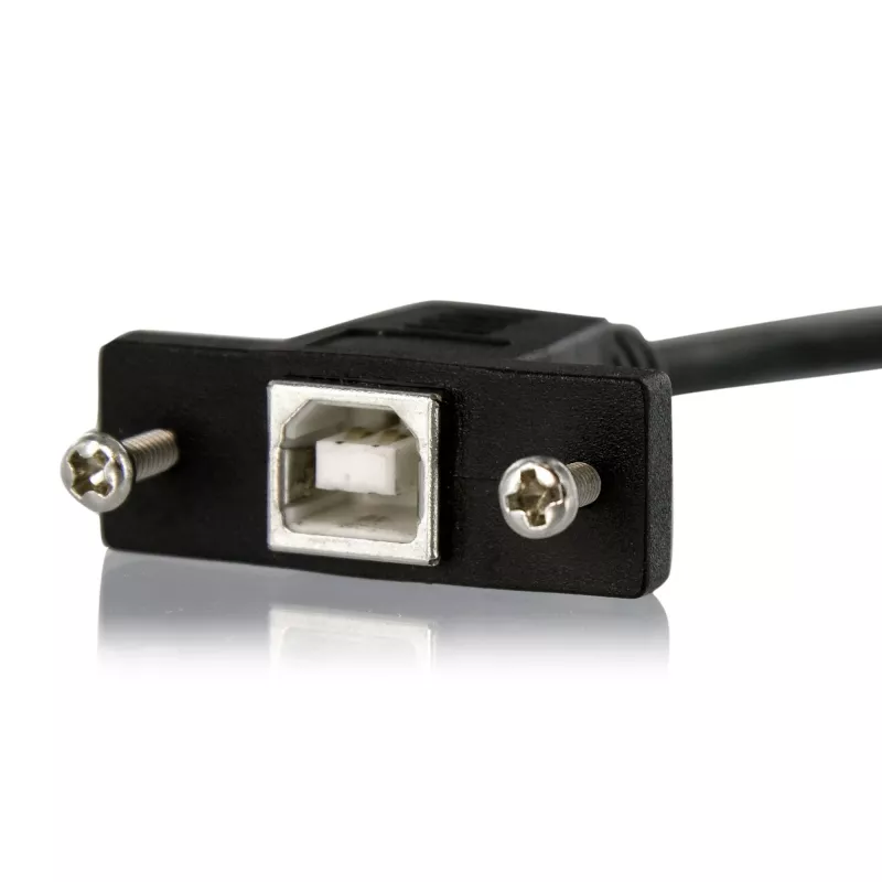 StarTech.com cable USB de montaje en panel de 1 ft B a B – H/M, 0,3 m, USB B, USB B, USB 2.0, 0,48 Gbit/s, negro