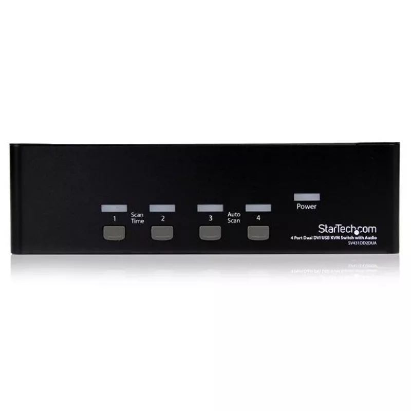 StarTech.com switch KVM USB Dual-DVI de 4 puertos con audio y hub USB 2.0