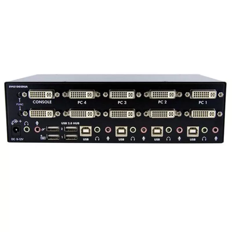 StarTech.com switch KVM USB Dual-DVI de 4 puertos con audio y hub USB 2.0