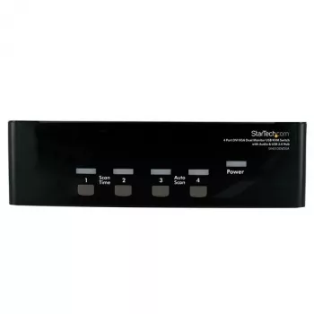 StarTech.com switch KVM USB DVI VGA de doble monitor de 4 puertos con audio y hub USB 2.0