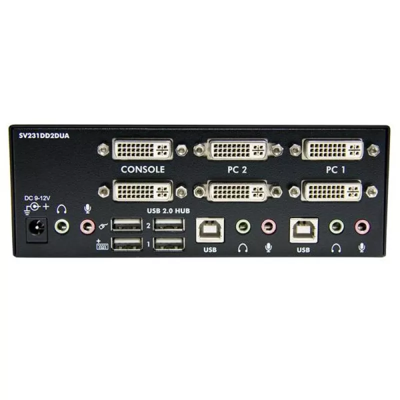 StarTech.com switch KVM USB Dual-DVI de 2 puertos con audio y hub USB 2.0