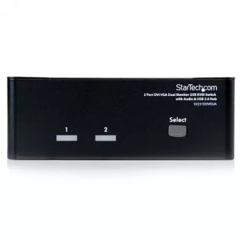 StarTech.com switch KVM USB DVI VGA de doble monitor de 2 puertos con audio y hub USB 2.0