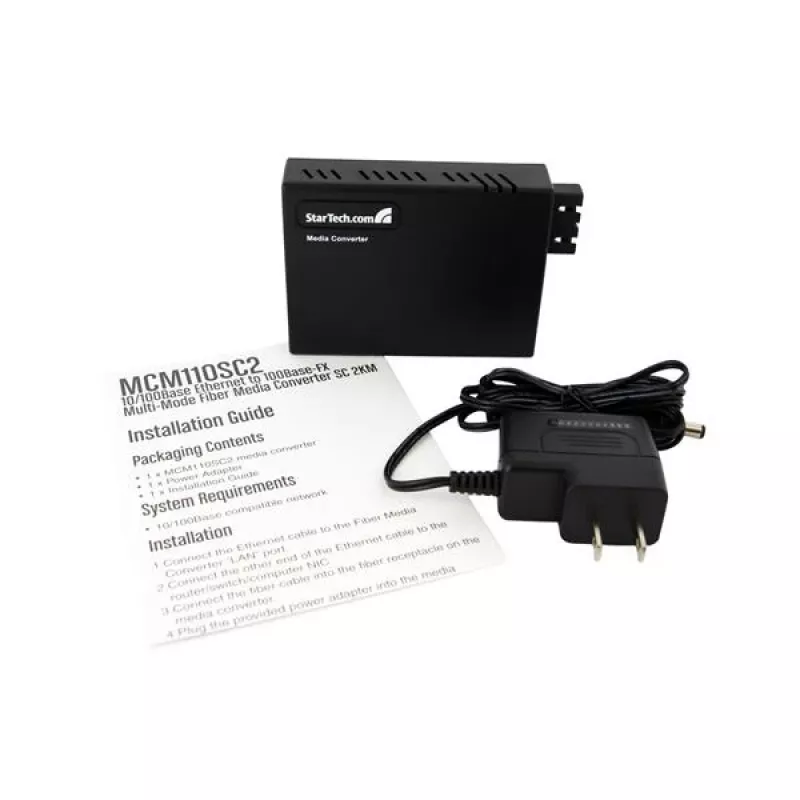 StarTech.com convertidor de medios Ethernet a fibra óptica multimodo 10/100 SC 2 km