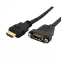 StarTech.com adaptador HDMI hembra a HDMI macho de 0,9m, cable HDMI de montaje en panel High-Speed 4K, HDMI UHD 4K 30Hz, ancho de banda 10,2 Gbit/s, HDMI hembra a HDMI macho, cable de conexión de montaje en panel HDMI