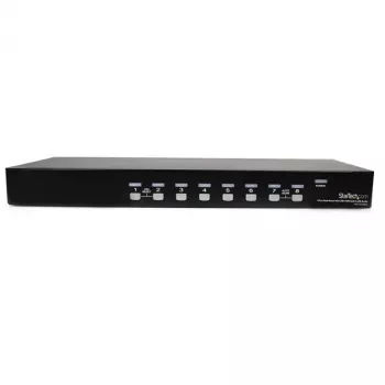 StarTech.com switch KVM USB VGA para rack de 8 puertos con audio (cable de audio incluido)