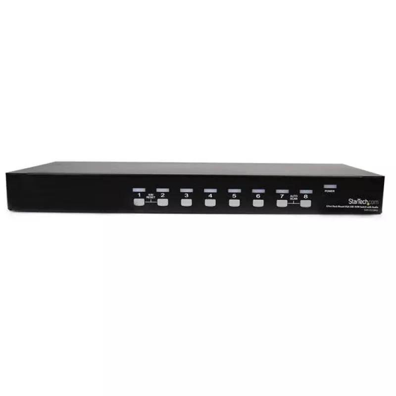 StarTech.com switch KVM USB VGA para rack de 8 puertos con audio (cable de audio incluido)