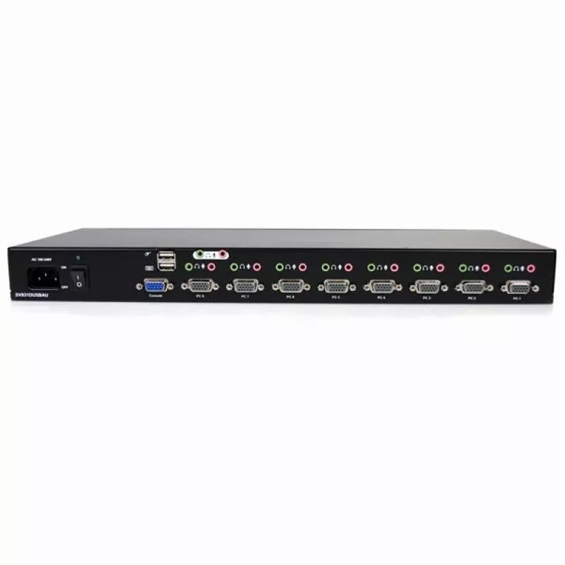 StarTech.com switch KVM USB VGA para rack de 8 puertos con audio (cable de audio incluido)