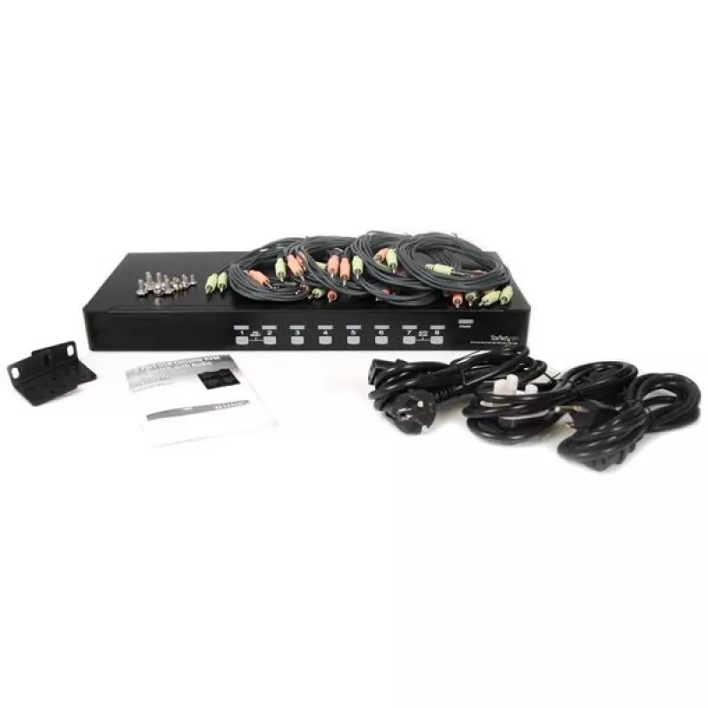 StarTech.com switch KVM USB VGA para rack de 8 puertos con audio (cable de audio incluido)