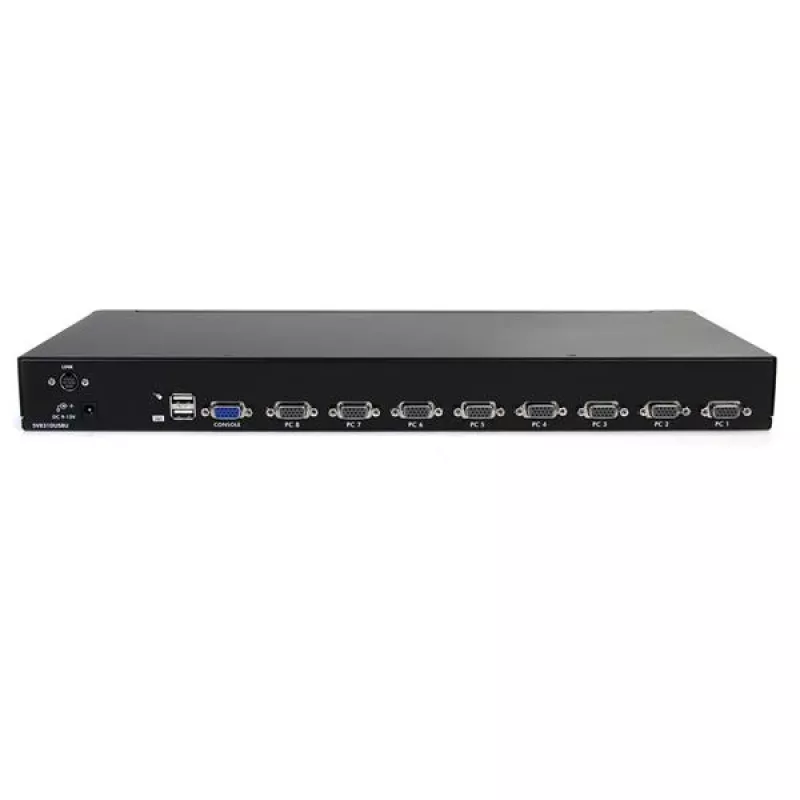 StarTech.com switch KVM USB para rack de 1U de 8 puertos con OSD, 1920 x 1440 píxeles, montaje en rack, 1U, negro