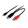 StarTech.com cable USB en Y de 1,8 m para discos duros externos – USB-A a Mini-B