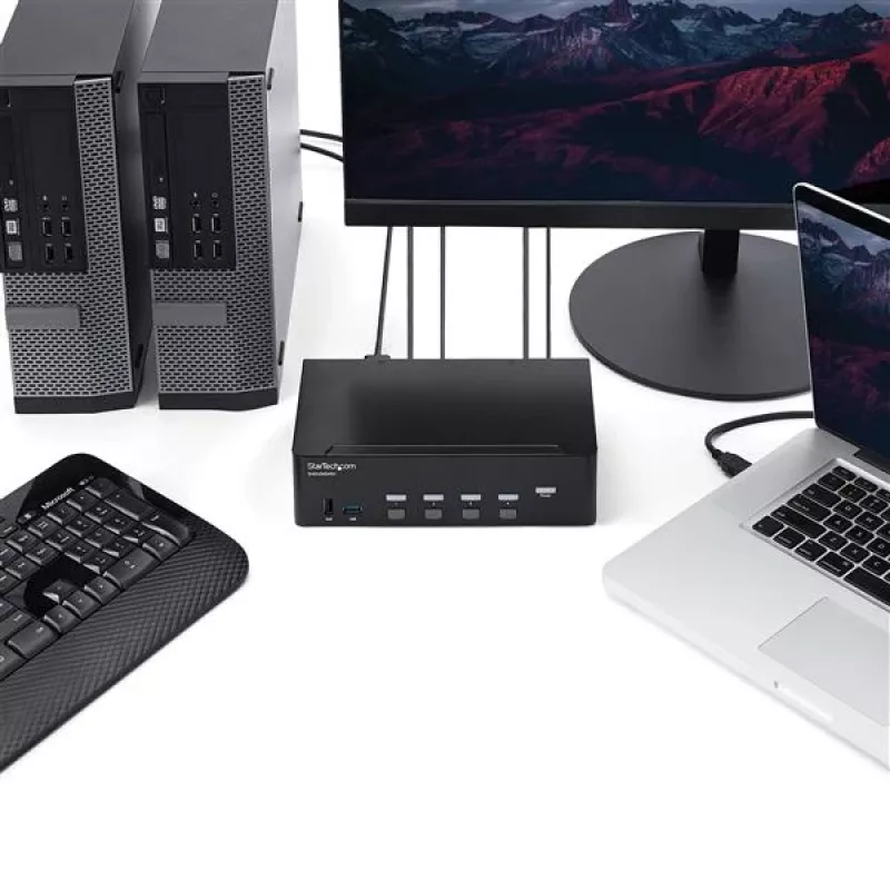 StarTech.com conmutador KVM HDMI de 4 puertos – 4K 30Hz – doble pantalla