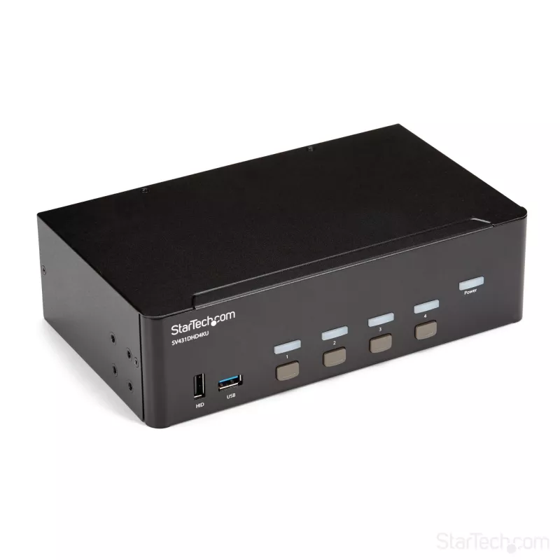 StarTech.com conmutador KVM HDMI de 4 puertos – 4K 30Hz – doble pantalla