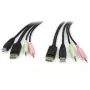 StarTech.com cable de conmutador KVM USB DisplayPort 4 en 1 de 6ft con audio y micrófono