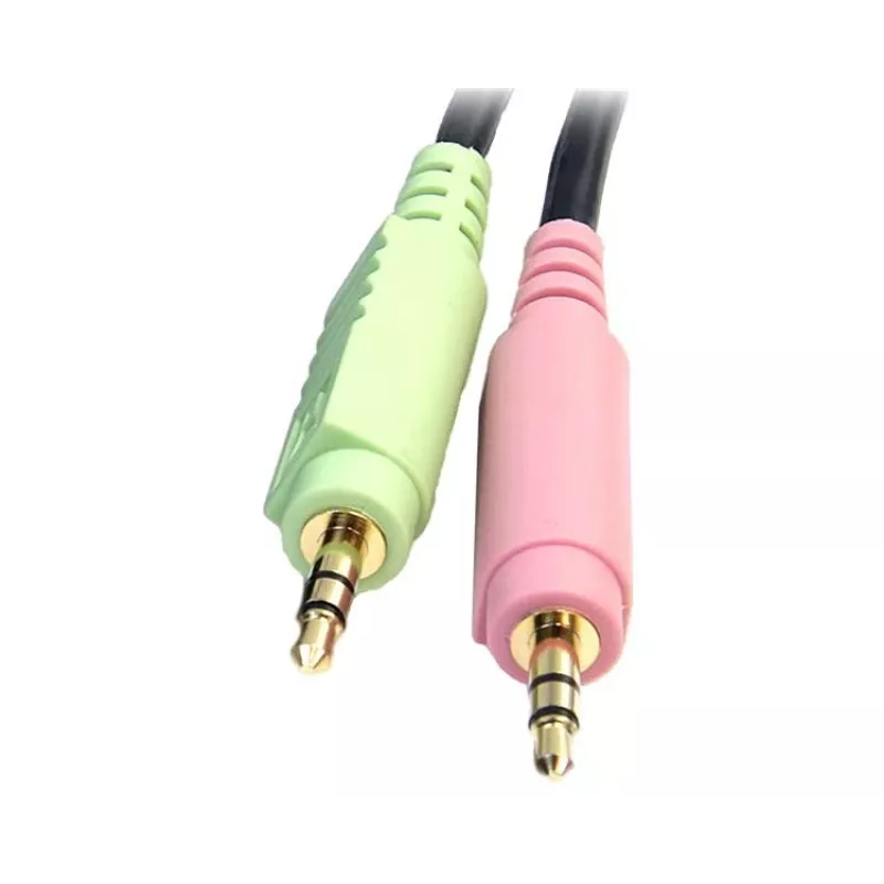 StarTech.com cable de conmutador KVM USB DisplayPort 4 en 1 de 6ft con audio y micrófono