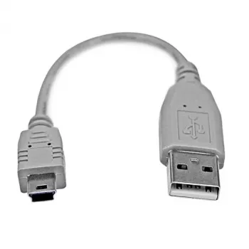 StarTech.com cable Mini-USB 2.0 de 15 cm – A a Mini-B, 0,152 m, USB A, Mini-USB B, USB 2.0, conector macho/macho, gris