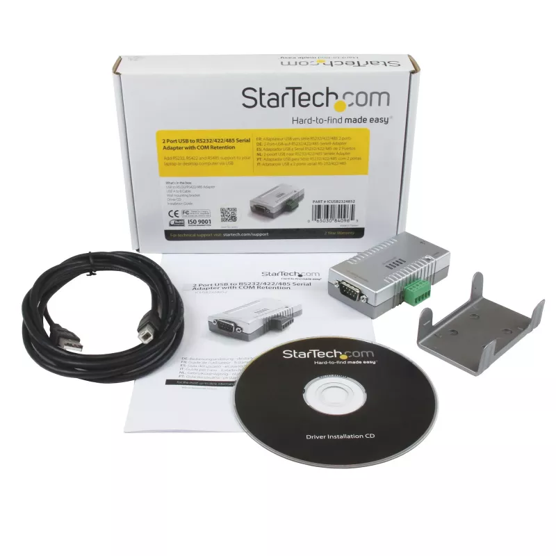 StarTech.com adaptador serie USB a RS232 RS422 RS485 de 2 puertos con retención COM
