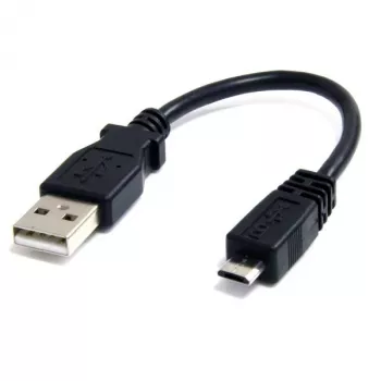 StarTech.com cable Micro-USB de 15 cm - A a Micro B, 0,1524 m, USB A, Micro-USB B, conector macho/macho, 0,48 Gbit/s, negro