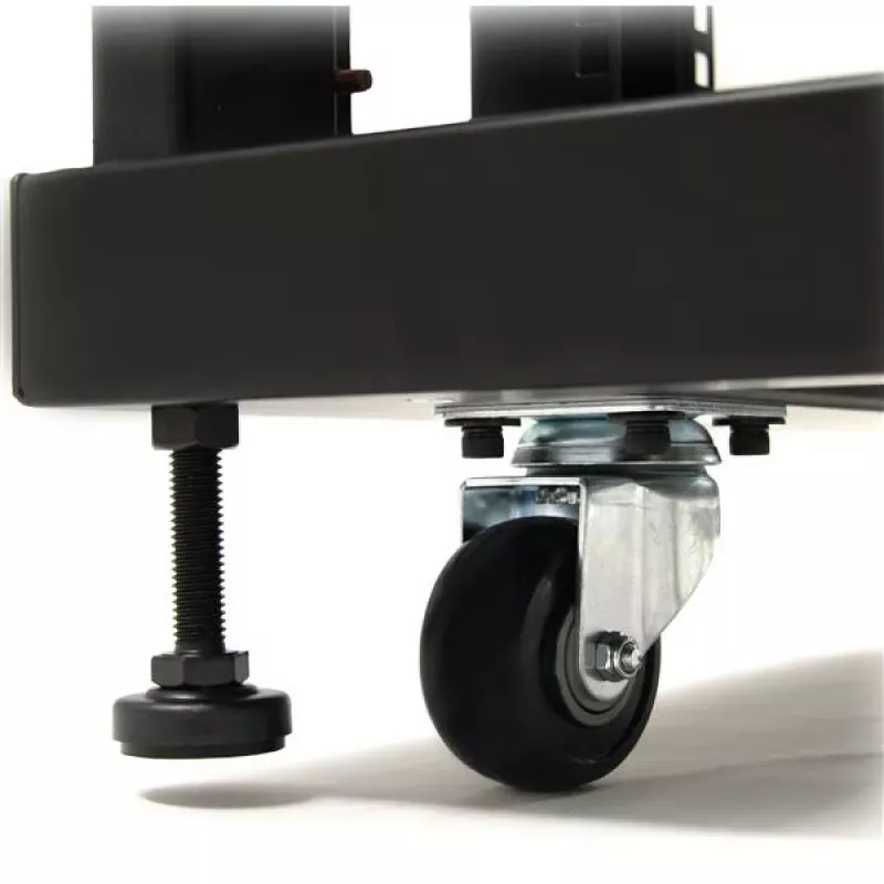 StarTech.com armario rack de servidor 25U de 4 postes, armario rack de datos de 19 pulgadas con cerradura para equipos informáticos/AV/IT, rack de red de oficina/hogar con ruedas y guías de montaje ajustables