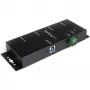 StarTech.com hub USB 3.0 industrial de 4 puertos con protección ESD~hub USB 3.0 de 4 puertos - 5Gbps - hub USB-A industrial de metal - hub de datos USB para montaje en pared o escritorio - conforme TAA hub de expansión USB