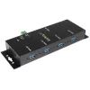 StarTech.com hub USB 3.0 industrial de 4 puertos con protección ESD~hub USB 3.0 de 4 puertos - 5Gbps - hub USB-A industrial de metal - hub de datos USB para montaje en pared o escritorio - conforme TAA hub de expansión USB