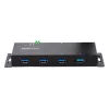 StarTech.com hub USB 3.0 industrial de 4 puertos con protección ESD~hub USB 3.0 de 4 puertos - 5Gbps - hub USB-A industrial de metal - hub de datos USB para montaje en pared o escritorio - conforme TAA hub de expansión USB