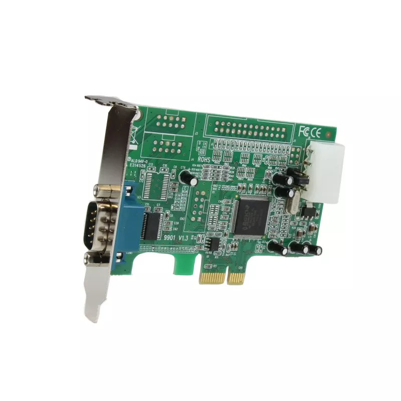 StarTech.com tarjeta adaptadora serie PCI Express RS232 de 1 puerto – controlador host serie PCIe RS232 – PCIe a serie DB9 – 16550 UART – tarjeta de expansión de perfil bajo – Windows y Linux