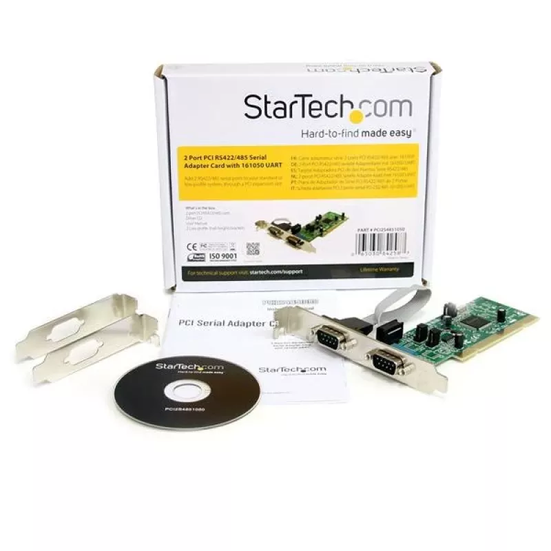 StarTech.com tarjeta adaptadora serie PCI RS422/485 de 2 puertos con 161050 UART