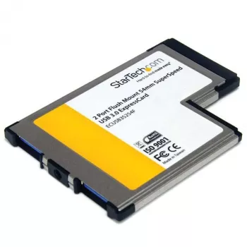StarTech.com adaptador de tarjeta ExpressCard 54mm SuperSpeed USB 3.0 de 2 puertos de montaje enrasado con soporte UASP