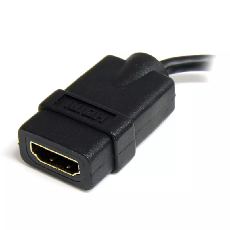 StarTech.com adaptador Micro HDMI a HDMI - vídeo 4K 30Hz - dongle adaptador/cable convertidor robusto de alta velocidad Micro HDMI Type-D a HDMI 1.4 - monitores, televisores y pantallas Ultra HD HDMI - H/H