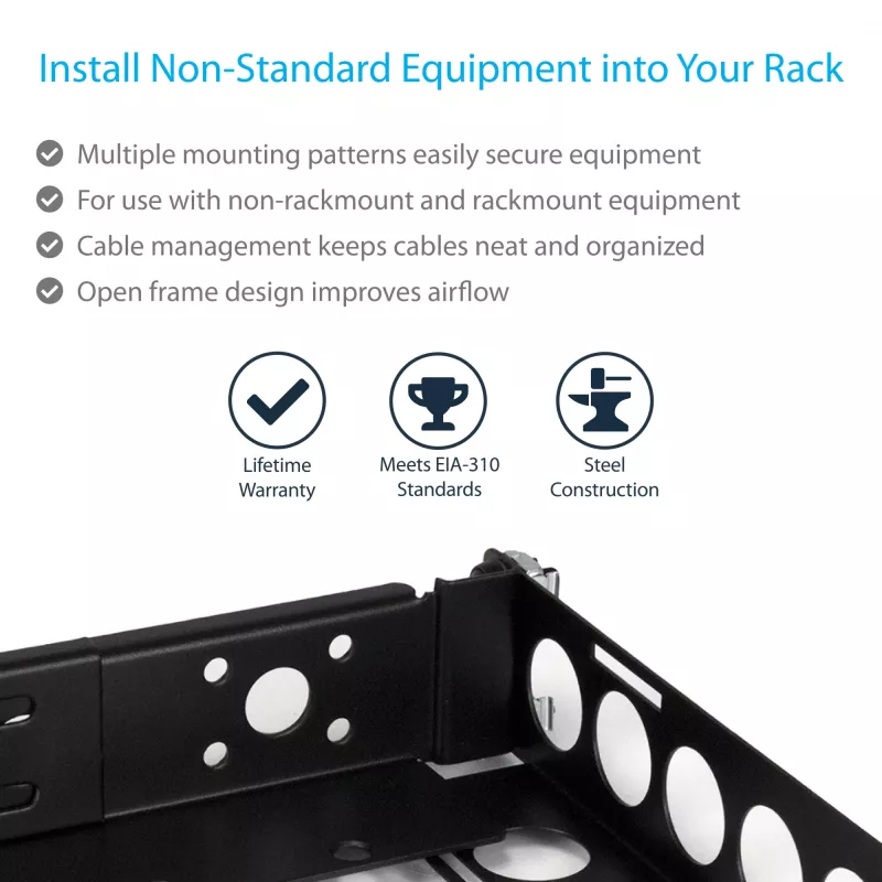 StarTech.com guías universales para rack de servidor 1U, guías de montaje de profundidad ajustable para servidor, guías de montaje para rack de 19 pulgadas