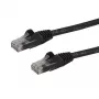 StarTech.com Cable Ethernet CAT6 de 15m – Cable Ethernet Gigabit CAT 6 negro – Cable de red/parcheo RJ45 UTP 250 MHz 100 W PoE con protección de pestaña y alivio de tensión, probado individualmente