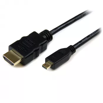 StarTech.com Cable Micro HDMI a HDMI con Ethernet de 1m - Vídeo 4K 30Hz - Cable adaptador/convertidor Micro HDMI Type-D a HDMI 1.4 High Speed resistente - Monitores/televisores/pantallas HDMI UHD - M/M