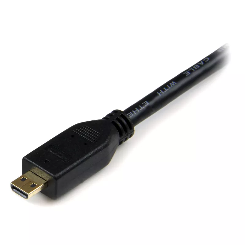 StarTech.com Cable Micro HDMI a HDMI con Ethernet de 1m - Vídeo 4K 30Hz - Cable adaptador/convertidor Micro HDMI Type-D a HDMI 1.4 High Speed resistente - Monitores/televisores/pantallas HDMI UHD - M/M