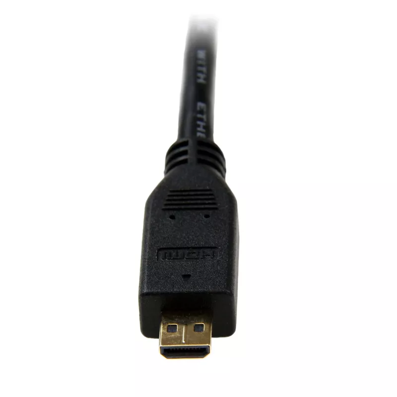 StarTech.com Cable Micro HDMI a HDMI con Ethernet de 1m - Vídeo 4K 30Hz - Cable adaptador/convertidor Micro HDMI Type-D a HDMI 1.4 High Speed resistente - Monitores/televisores/pantallas HDMI UHD - M/M