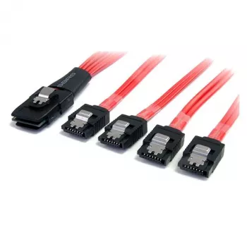 StarTech.com Cable Serial Attached SCSI SAS de 1m – SFF-8087 a 4x SATA con bloqueo