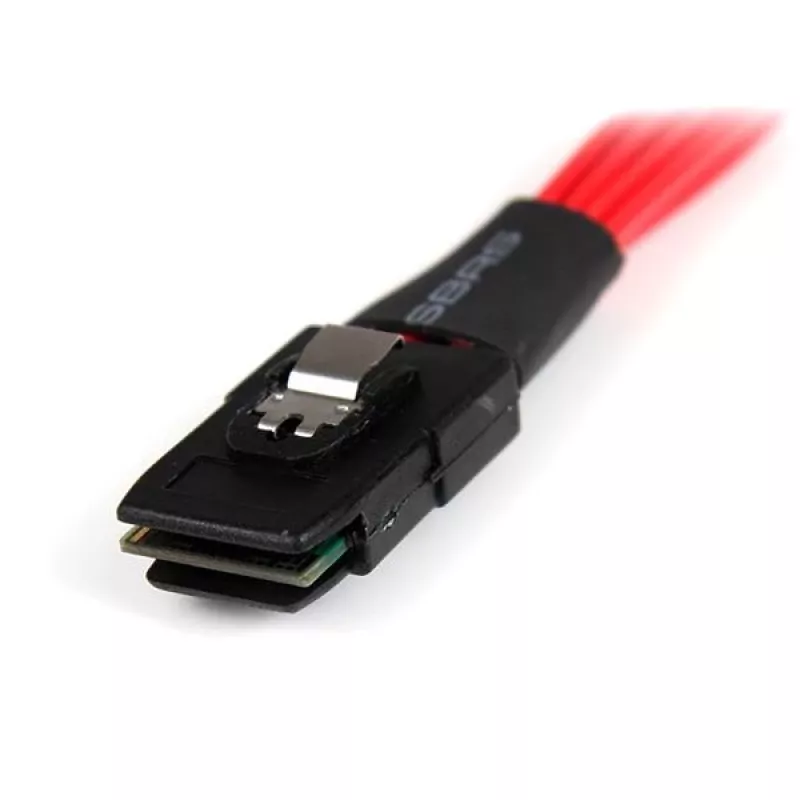 StarTech.com Cable Serial Attached SCSI SAS de 1m – SFF-8087 a 4x SATA con bloqueo