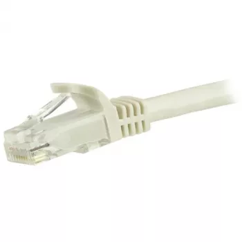 StarTech.com Cable Ethernet CAT6 de 15m – Cable Ethernet Gigabit CAT 6 blanco – Cable de red/parcheo RJ45 UTP 250 MHz, 100W PoE, protección de pestaña con alivio de tensión, probado individualmente