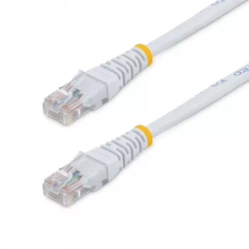 StarTech.com Cable de parcheo Cat5e RJ45 UTP moldeado blanco de 15m - Cable de parcheo de 15 m