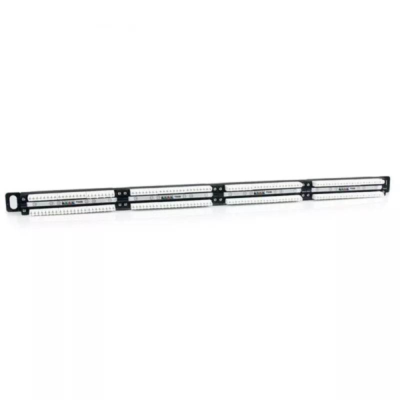 StarTech.com Panel de parcheo Cat5e de 24 puertos 0.5U – Panel de parcheo 110 Cat 5e RJ45 Ethernet para rack