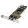 StarTech.com Tarjeta de red adaptadora Gigabit Ethernet PCI Express PCIe de doble puerto – PoE/PSE