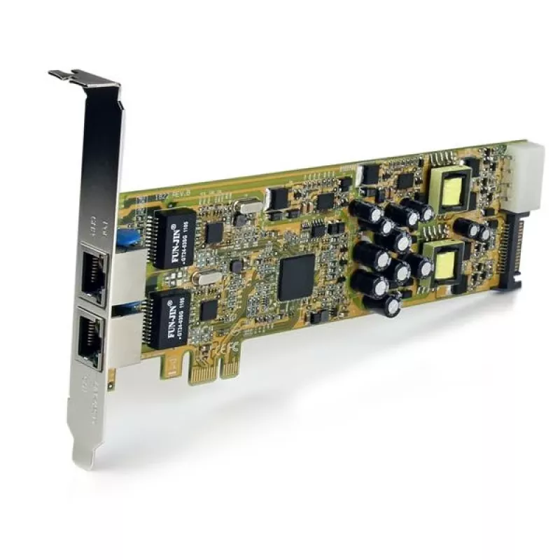StarTech.com Tarjeta de red adaptadora Gigabit Ethernet PCI Express PCIe de doble puerto – PoE/PSE
