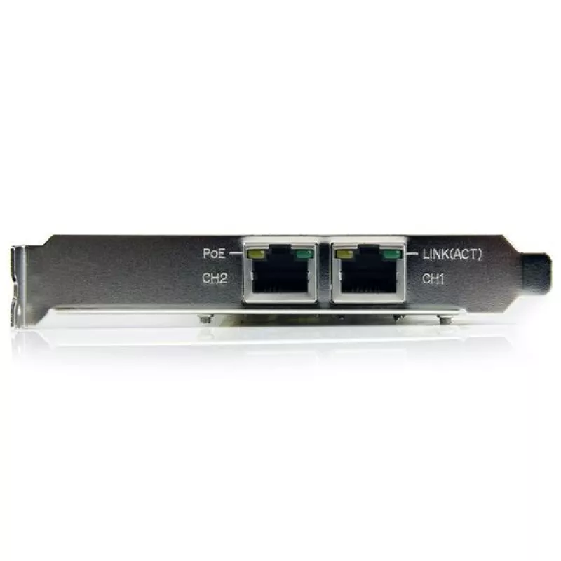 StarTech.com Tarjeta de red adaptadora Gigabit Ethernet PCI Express PCIe de doble puerto – PoE/PSE