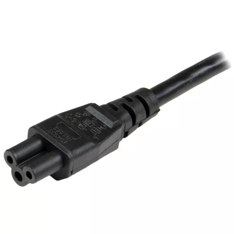 StarTech.com Cable de alimentación para portátil de 2m, EU Schuko a C5, 2,5 A 250 V, 18AWG, cable de repuesto para portátil/notebook, cable de fuente de alimentación, cable de cargador, cable de alimentación trébol/Mickey Mouse