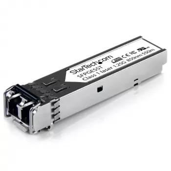 StarTech.com Módulo SFP compatible con Cisco SFP-GE-S – 1000BASE-SX – Transceptor de fibra multimodo MMF 1GbE – SFP Gigabit Ethernet 1GE – LC 550m – 850nm – DDM Cisco IE3400, IE3300, IE3200