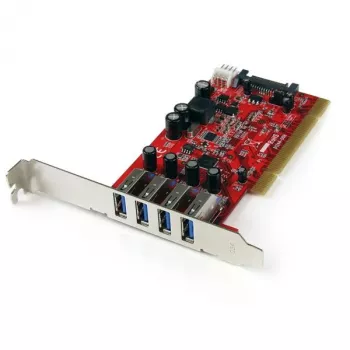 StarTech.com Tarjeta adaptadora PCI USB 3.0 de 4 puertos con conector de alimentación SATA/SP4