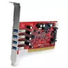 StarTech.com Tarjeta adaptadora PCI USB 3.0 de 4 puertos con conector de alimentación SATA/SP4
