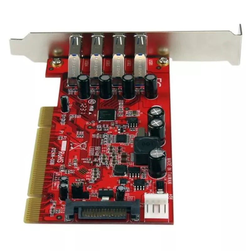 StarTech.com Tarjeta adaptadora PCI USB 3.0 de 4 puertos con conector de alimentación SATA/SP4
